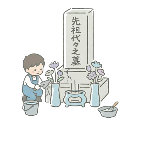 お墓の修理